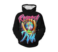 Felpa con Cappuccio Baseball Respect Drip Game Day, Felpa con Cappuccio alla Moda per Ragazzi con Tasca, Unisex, per Adolescenti