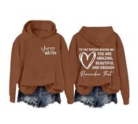 felpa con cappuccio basic Behind Me Dear Person Behind Me You Are Amazing Enough Felpe unisex per le donne, Caff, M
