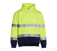 Felpa con cappuccio bicolore Blackrock Hi Vis Yellow & Navy, abbigliamento di sicurezza sicuro e confortevole da uomo e da donna ad alta visibilità, completamente certificato EN
