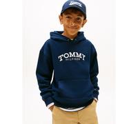 Tommy Hilfiger Monotype Print Hoodie Kb0kb10028 Felpa con Cappuccio, Blue (Dark Night Navy), 12 Anni Bambino