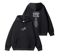 Felpa con cappuccio BM Album DRIP 2024 BABY-MON-S7ER Felpa con cappuccio in cotone stampato Merch con supporto K-pop(Black,S)