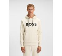 Felpa con cappuccio BOSS Green Soody Zone bianco crema nero - L