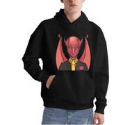 Felpa con cappuccio Business Devil Grafica - Maglione Gothic-Corporate per uomo e donna, streetwear e umore da ufficio, Nero , L