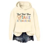 Felpa con cappuccio "But Did You Take Attendance But Did You Take Attendance", Colore: giallo crema., L