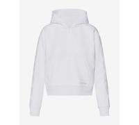 Felpa con cappuccio Calvin Klein Sport Cropped Half Zip bianca donna - S