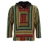 Felpa con Cappuccio Cardigan Gheri Cotone Baja senza Righe Hippy Giacca Maglione