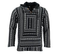Felpa con Cappuccio Cardigan Gheri Cotone Baja senza Righe Hippy Giacca Maglione