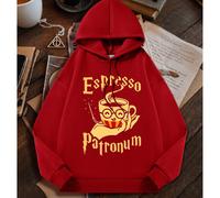 Felpa con cappuccio casual calda, comoda e morbida, oversize, con spalle cadenti, stile college, stile streetwear, con coulisse, in pile sportivo, a maniche lunghe, serie di Harry Potter, stampa con m