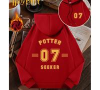 Felpa con cappuccio casual calda, comoda e morbida, oversize, con spalle cadenti, stile college, stile streetwear, con coulisse, in pile sportivo, a maniche lunghe, Harry Potter, Harry Potter, la stam