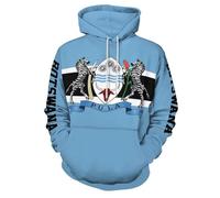 Felpa con cappuccio casual , con stampa della bandiera del Botswana, con cappuccio elastico di grandi dimensioni, con stampa astratta, per uomo e donna, per le vacanze scolastiche, top e vestiti