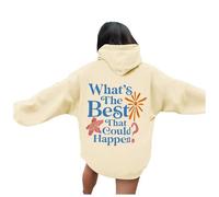 Felpa con cappuccio casual da donna What The Best That Could Happen Y2K Graphic Anime Pullover Clothes 2025 Abiti con cappuccio Workou College University Trendy Preppy Gothic Fall Comfort Fashion