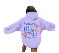 Felpa con cappuccio casual da donna What The Best That Could Happen Y2K Graphic Anime Pullover Clothes 2025 Abiti con cappuccio Workou College University Trendy Preppy Gothic Fall Comfort Fashion