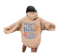 Felpa con cappuccio casual da donna What The Best That Could Happen Y2K Graphic Anime Pullover Clothes 2025 Abiti con cappuccio Workou College University Trendy Preppy Gothic Fall Comfort Fashion