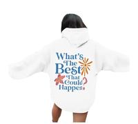 Felpa con cappuccio casual da donna What The Best That Could Happen Y2K Graphic Anime Pullover Clothes 2025 Abiti con cappuccio Workou College University Trendy Preppy Gothic Fall Comfort Fashion