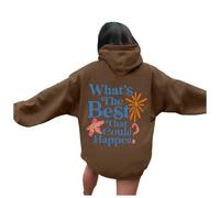 Felpa con cappuccio casual da donna What The Best That Could Happen Y2K Graphic Anime Pullover Clothes 2025 Abiti con cappuccio Workou College University Trendy Preppy Gothic Fall Comfort Fashion