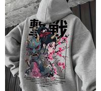Felpa con cappuccio casual e alla moda da uomo, con stampa di slogan e personaggi di anime, tasche a canguro e coulisse, adatta per l'uso quotidiano, autunno/inverno L,M,S,XL,XS,XXLFumetto,Lettere,Pia