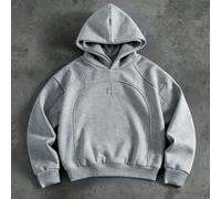 Felpa con cappuccio casual oversize con patchwork, adatta per uomo giovane taglia comoda, ideale per San Valentino, primavera-estate, regalo per il mio ragazzo, Mardi Gras, stile vintage, streetwear,