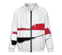 Felpa Con Cappuccio Cerniera Da Uomo - Felpa Con Cappuccio Con Cerniera Ideale Per Abbigliamento Casual E Sportivo - Morbida E Resistente Con Divertente Stampa Della Bandiera Dello Yemen Giacca 4Xl