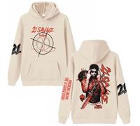 Felpa Con Cappuccio Classica Rapper 21 Savage I Am I Was Album Felpa Uomo Donna Moda Hip Hop Street Felpa Con Cappuccio Retro Casual Comodo Pullover Con Coulisse Felpa Con Cappuccio XS-3XL-Black||XS