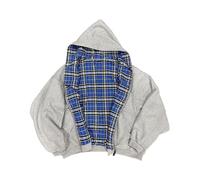 Felpa con Cappuccio con Cerniera Reversibile Patchwork Scozzese da Uomo e da Donna Anni 2000 Rock Street Style Rap Felpa con Stampata Allentata Morbido Moda Regalo Anniversario,Idee Regalo Pasqua