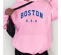 Felpa con cappuccio con grafica a lettere per donne taglie forti, adatta per l'inverno, la laurea, il ritorno a scuola, l'insegnante, autunno 1XL,2XL,3XL,4XL,5XLLettereTessuto in maglia