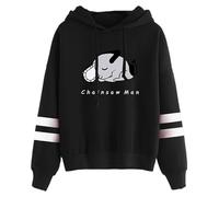Felpa con cappuccio con maniche a barra, motivo anime Chainsaw Man, Cosplay Pochita, stile casual, per fan di Manga Chainsaw-Man, idea regalo, Nero 2, S