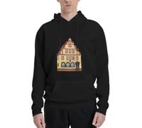 Felpa con Cappuccio con Motivo a casa a graticcio Tedesca - Abbigliamento da Viaggio e Patrimonio Europeo-XL