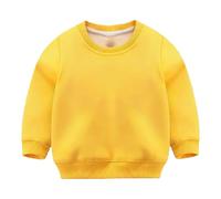 Felpa con cappuccio con orecchie Children Autumn Winter Solid Pullover Top Top a maniche lunghe O Neck Felpe da donna, giallo., 4-5 Anni