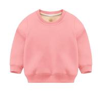 Felpa con cappuccio con orecchie Children Autumn Winter Solid Pullover Top Top a maniche lunghe O Neck Felpe da donna, Colore: rosa., 5-6 Anni