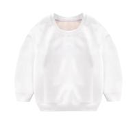 Felpa con cappuccio con orecchie Children Autumn Winter Solid Pullover Top Top a maniche lunghe O Neck Felpe da donna, bianco, 5-6 Anni