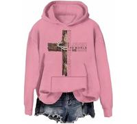 Felpa con cappuccio con scritta "For God So Loved the World That He Gave His Only Son Christian Cross Religious Faith Shirt, Rosa-h, S