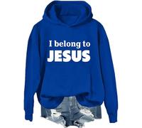 Felpa con cappuccio con scritta "I Belong To Jesus Christian Jesus Religious Jesus Loves You", Klein Blue., L