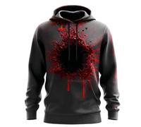 Felpa con cappuccio con stampa 3D horror di una ferita da cui cola sangue | Unisex, tasca a marsupio, cappuccio con coulisse regolabile, autunno-inverno, felpa dalla vestibilità ampia, giacca sportiva