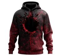 Felpa con cappuccio con stampa 3D horror di una ferita da cui cola sangue | Unisex, tasca a marsupio, cappuccio con coulisse regolabile, autunno-inverno, felpa dalla vestibilità ampia, giacca sportiva