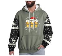 Felpa con cappuccio con stampa di Babbo Natale comoda divertente a maniche lunghe novità grafica 3d vestibilità ampia felpe Babbo Natale manica lunga novità divertente grandi e alte felpe con