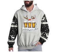 Felpa con cappuccio con stampa di Babbo Natale comoda divertente a maniche lunghe novità grafica 3d vestibilità ampia felpe Babbo Natale manica lunga novità divertente grandi e alte felpe con