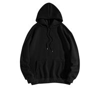 Felpa con cappuccio con stampa sulla schiena, da donna, oversize, a maniche lunghe, con cappuccio, hoodie grafica per ragazze adolescenti, stile Y2K, top estetico, E-Girl, hip hop, streetwear, Nero