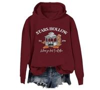 Felpa con cappuccio con stelle, felpa cava con stelle, camicia cava con stelle, felpa con cappuccio con scritta "Stars Hollow Where You Lead I Will Follow", Porpora, M