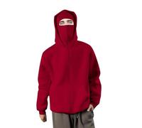 Felpa con cappuccio con zip doppio cappuccio in pile antivento giacca a motore con uomo donna felpa da uomo pullover felpe con cappuccio pullover da uomo pullover da uomo, Rosso, L