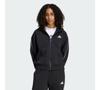 adidas Donna Stadium Small Logo Full Zip Hoodie Sweatshirt, Black, S
