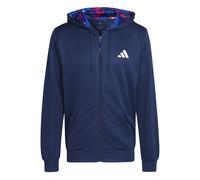 adidas Uomo Train Essentials Seasonal Training Full-Zip Jacket, Dark Blue/White, L