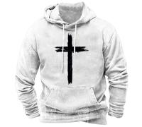 Felpa con cappuccio cristiana da uomo Gesù con cappuccio da uomo con stampa incrociata 3D Gesù cristiano con cappuccio Bibbia Fede Gesù Pullover Regali cristiani per ragazzi Felpa invernale Festival