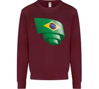 Felpa Con Cappuccio Curled Bandiera Del Brasile Giorno Del Calcio Uomo
