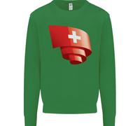 Felpa Con Cappuccio Curled Bandiera Svizzera Swiss Day Calcio Uomo