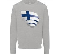 Felpa Con Cappuccio Curled Finlandia Bandiera Giorno Finlandese Calcio Uomo