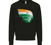 Felpa Con Cappuccio Curled India Flag Indian Day Uomo