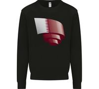 Felpa Con Cappuccio Curled Qatar Flag Qatari Day Uomo