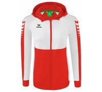 Erima Donna Giacca da Allenamento con Cappuccio Six Wings, rosso/bianco, 40