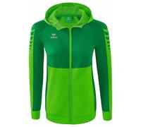 Erima Donna Giacca da Allenamento con Cappuccio Six Wings, green, 40