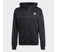 Felpa con cappuccio da allenamento Train Essentials Seasonal Full-Zip Black / White M